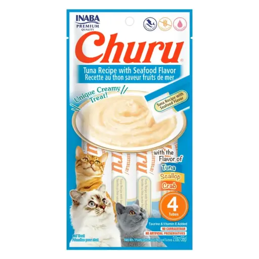 Churu gato sabor atun con vieria y cangrejo 60 gr