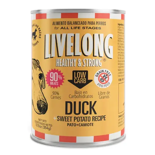 Livelong perro pato mas camote 354 gr