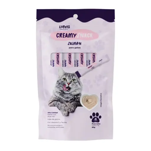 Lopets creamy salmon para gatos 60 gr