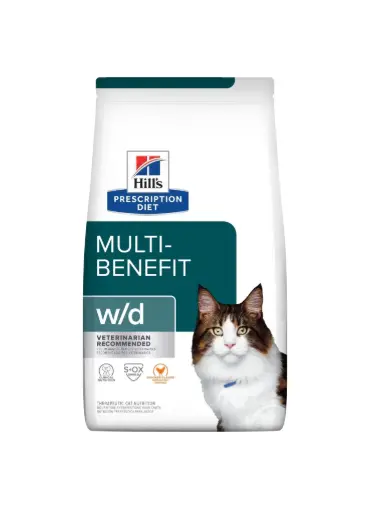 Hills pd feline w/d dry peso, manejo de la glucosa y salud de la vejiga 1.8 kg
