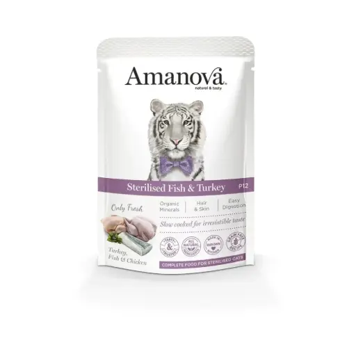 Amanova gato adulto esterilizado pescado y pavo 85 gr