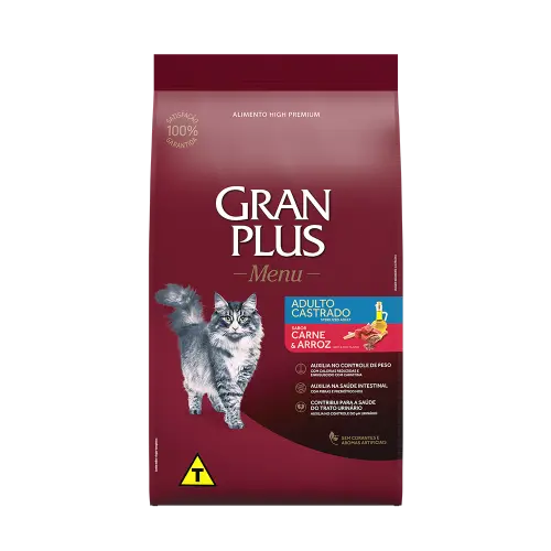 Gran plus menu gato adulto castrado carne y arroz