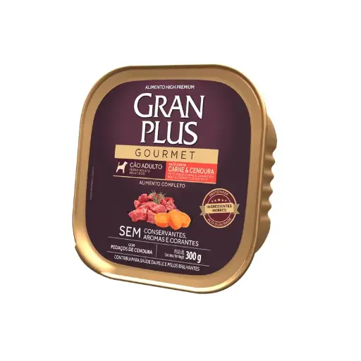 Gran plus gourmet pate perro adulto carne y zanahoria 300 gr