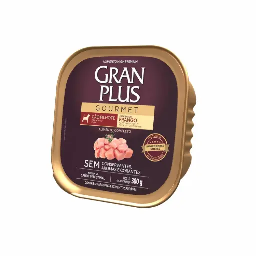 Gran plus gourmet pate perro filhote pollo 300 gr