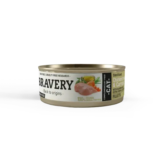 Bravery wet food sterilized cat chicken breast y carrots 70 gr