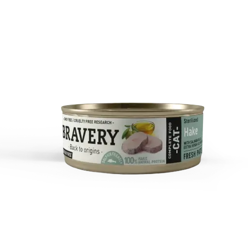 Bravery wet food sterilized cat hake 70 gr