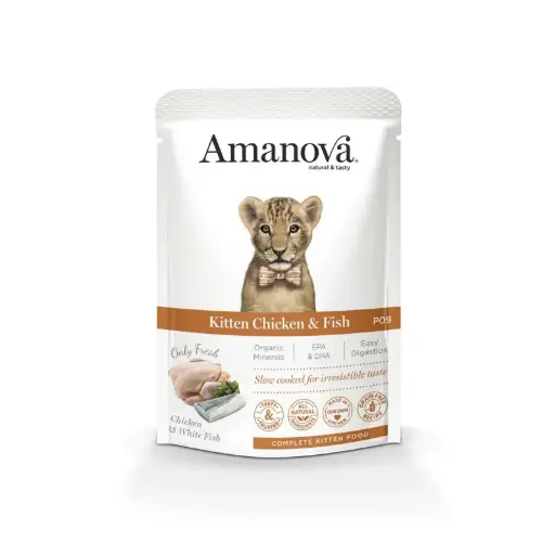 Amanova gato kitten pollo y pescado 85 gr