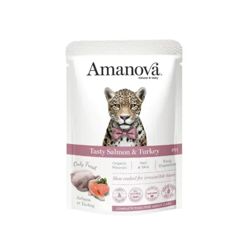 Amanova gato tasty salmon y pavo 85 gr