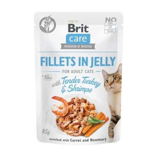Brit care cat fillets in jelly tender turkey & shrimps 85 gr