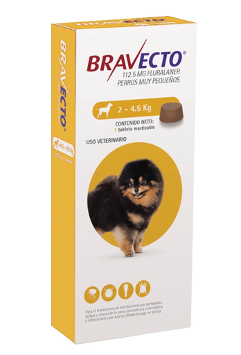 Bravecto 112.5mg para perro 2 a 4.5kg