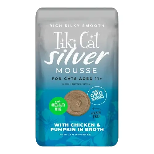 Tiki Cat silver mousse senior with chicken & pumpking in broth 80 gr