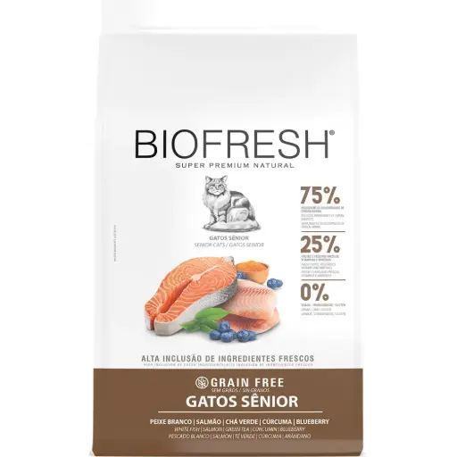 Biofresh super premiun natural gato senior sabor pescado blanco