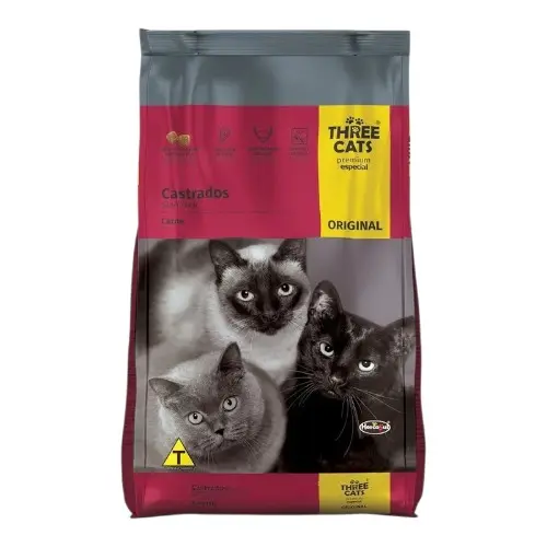 Three cats premiun castrado original sabor carne 10.1 kg