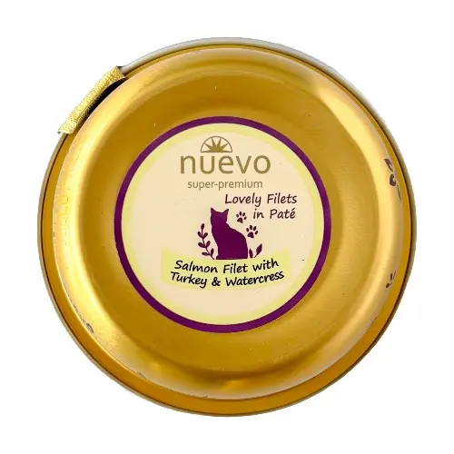 Nuevo gato adulto filete de salmon con pavo y berros 85 gr