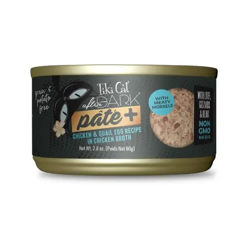 Tiki Cat after dark pate+ chicken & quail egg recipe in chicken broth 80 gr