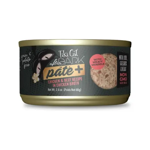 Tiki Cat after dark pate+ chicken & beef recipe in chicken broth 80 gr