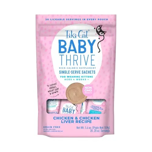 Tiki Cat baby thrive chicken & chicken liver recipe x 20 sachets