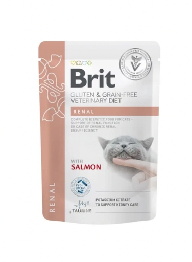 Brit gf vd cat pouch fillets in gravy renal 85 gr