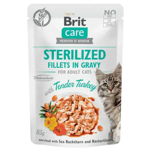 Brit care cat sterilized fillets in gravy with tender turkey 85 gr