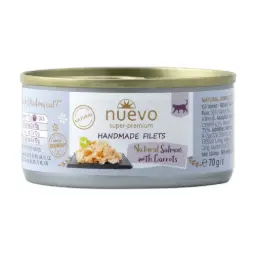 Nuevo gato adulto handmade natural filete de salmon con zanahoria 70 gr